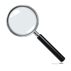 Magnifying Glass : This striking photo captures a detailed close-up of a classic magnifying glass. the handle gleaming in the light.