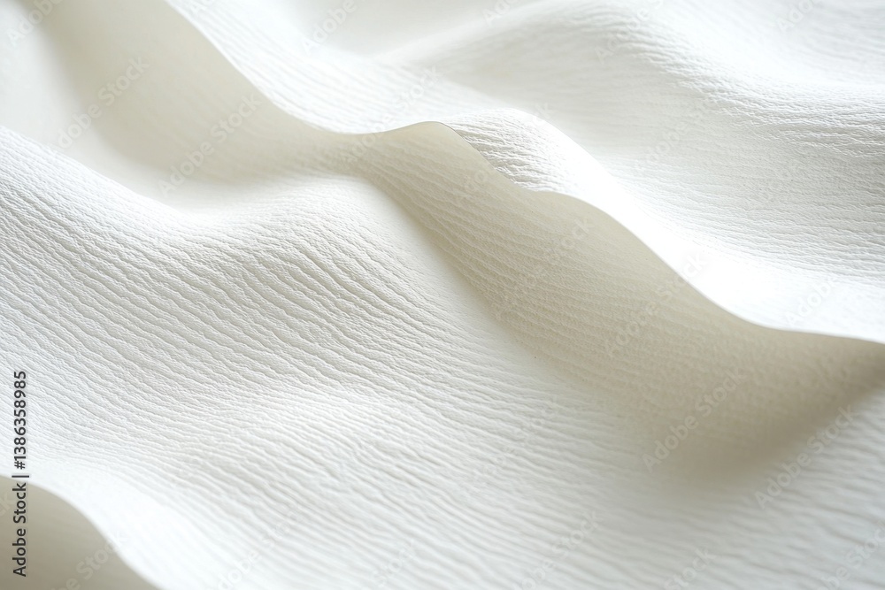 Poster Textured white paper with wave patterns creates an elegant backdrop for artistic projects or design applications in a minimalistic setting