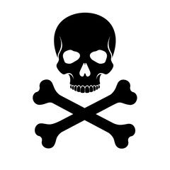 Danger Silhouette: The ominous silhouette of a skull and crossbones serves as a universal symbol, evoking themes of hazard, mortality, and toxicity in its minimalist design.