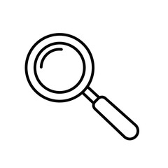 Magnifying Glass: A simple outline of a magnifying glass, the perfect symbol for clarity, search, and analysis. It embodies the essence of seeking answers and exploring details.