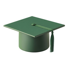 Green graduation cap icon transparent background PNG 