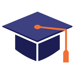 Graduation Cap Icon Flat Vector Design for Academic Success Theme

