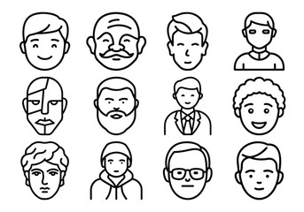 Man Face Icon bundle 
