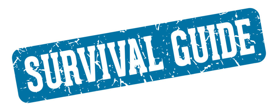 survival guide rectangular sign. survival guide stamp