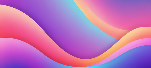 Vibrant fluid gradient wavy abstract background. Modern background featuring smooth, flowing wavy shapes in a vibrant pastel gradient of blue, purple, pink, and orange