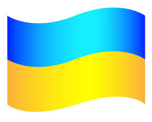 Flag of Ukraine - stock illustration - blue and yellow flag. State symbols. Ukrainian state banner.	