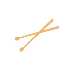 Drum sticks icon, music instrument vector illustration in trendy style.