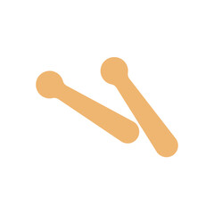 Drum sticks icon, music instrument vector illustration in trendy style.