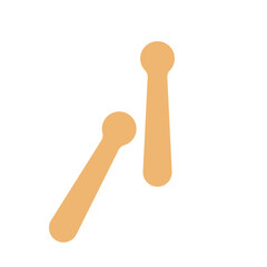 Drum sticks icon, music instrument vector illustration in trendy style.