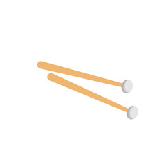Drum sticks icon, music instrument vector illustration in trendy style.