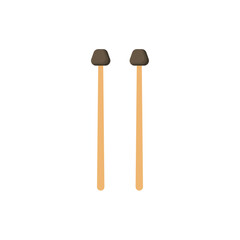Drum sticks icon, music instrument vector illustration in trendy style.