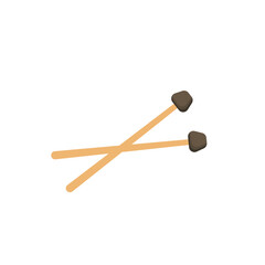 Drum sticks icon, music instrument vector illustration in trendy style.