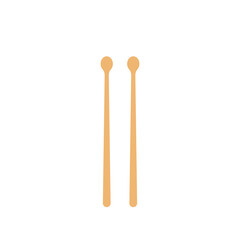 Drum sticks icon, music instrument vector illustration in trendy style.