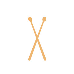 Drum sticks icon, music instrument vector illustration in trendy style.