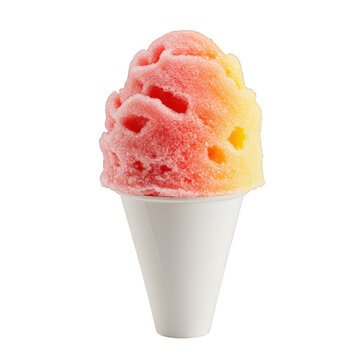 Refreshing Red and Yellow Shaved Ice.