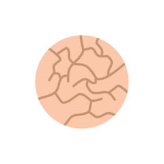 Dry skin problems icon. Health, skincare concept. Vector illustration.