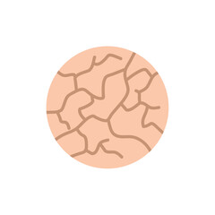 Dry skin problems icon. Health, skincare concept. Vector illustration.