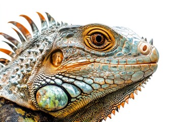 Fototapeta premium Iguana Head Close Up with Detailed Scale Texture and Color