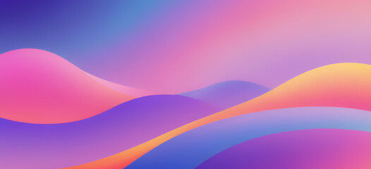 Vibrant fluid gradient wavy abstract background. Modern background featuring smooth, flowing wavy shapes in a vibrant pastel gradient of blue, purple, pink, and orange