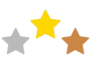 Star icons gold silver bronze vector
Vector star icons
