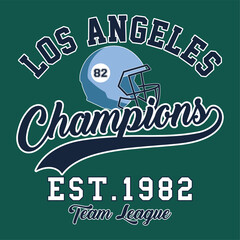 Los Angeles football league collegiate varsity print