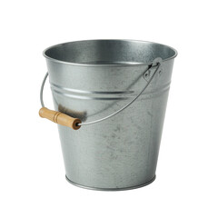 Galvanized Metal Bucket with Wood Handle.
