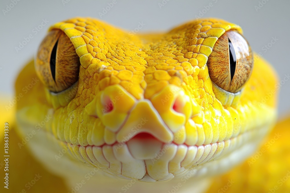 Aufkleber colorful green snake close-up display highlighting intricate patterns and design during natural ligh