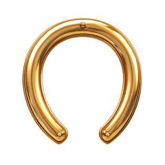 Gold Plated Horseshoe Nose Ring Isolated on Transparent Background