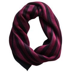 Woolen Scarf with Pink and Black Stripes Isolated on Transparent Background
