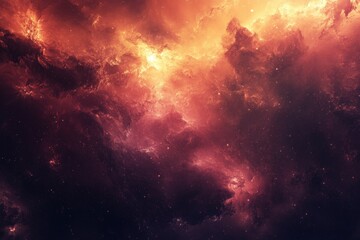 Naklejka premium A breathtaking cosmic scene showcasing vibrant nebulas and swirling clouds of gas and dust in deep space, creating a mesmerizing display of colors and celestial beauty