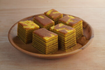 Lapis legit cakes on the plate