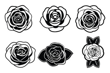Black and White Rose Pattern with Floral Vintage Design