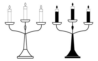 Candles on a stand icon vector set
Vector set icon candles on a stand
