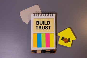 Build trust symbol. Concept words Build trust. Business and build trust concept