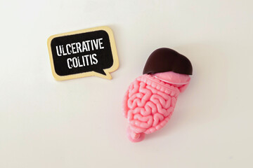 Healthcare and medical concept with text ULCERATIVE COLITIS
