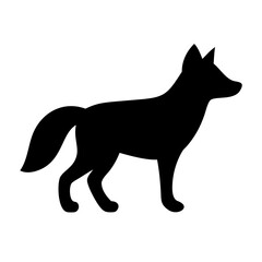 Silhouette of a Fox: A minimalist black silhouette of a cunning fox, showcasing its elegant form. Clean lines capture the essence of the creature in this artful and striking composition.