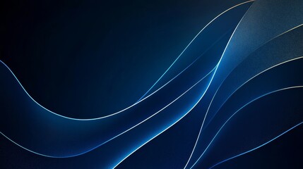 Abstract blue wave design with dynamic flowing lines and dark background