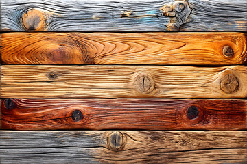 Multi-colored rustic wood planks background
