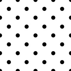 Black and white seamless polka dot pattern vector

