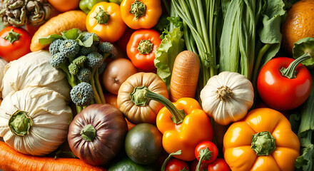 multi vegetables isolated on white background ai