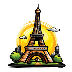 Obraz premium flat design tour eiffel icon vector illustration