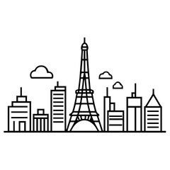 flat design tour eiffel icon vector illustration