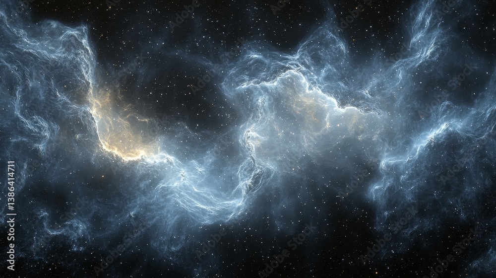 Wall mural cosmic nebula clouds in deep space with starry background