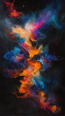Fototapeta premium a painting of colorful art on a black background 