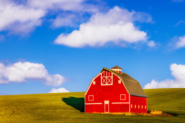 Red barn in the Palouse of eastern Washington state
