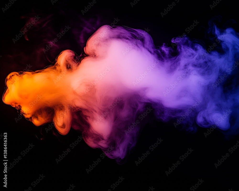 Aufkleber colorful smoke swirling against dark background creating ethereal and dreamy visuals : generative ai