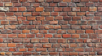 Obraz premium Red brick wall with varied patterns and textures
