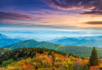 Evening light over one of the Blue Ridge Mountain overlooks