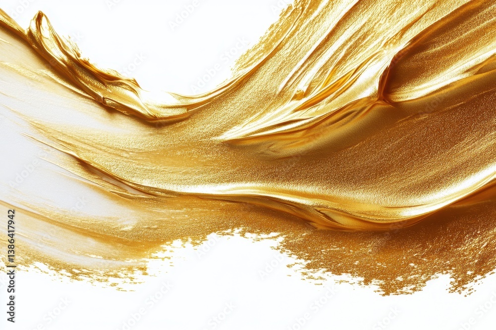 Aufkleber golden strands of shiny hair flow gracefully, illuminated by soft light, showcasing stunning texture