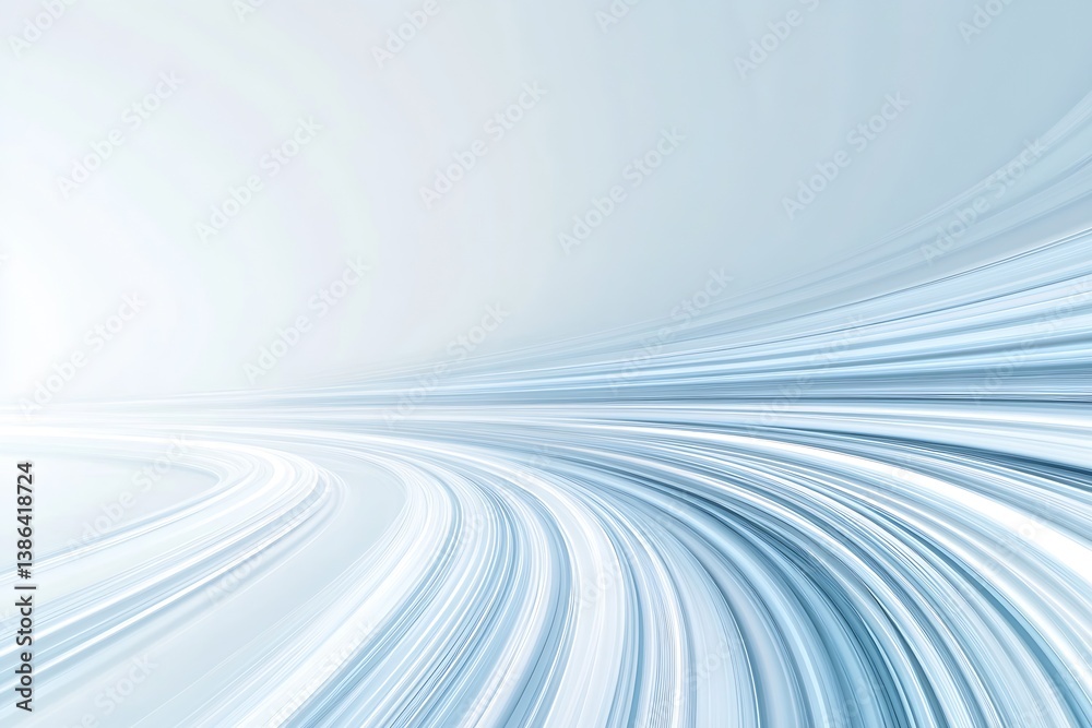 Poster Calm light blue abstract background with flowing lines representing tranquility and space : Generative AI